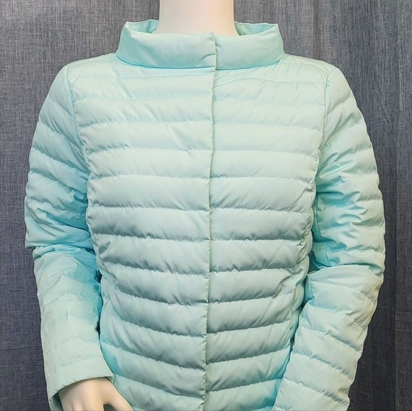 Talbots Quilted Down Puffer Jacket Flattering Sea Green Women's S - Picture 16 of 16